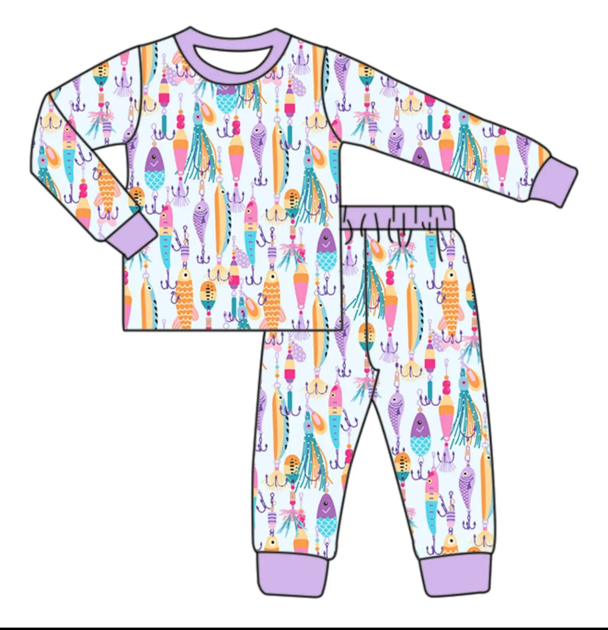 PREORDER Purple Little Anglers Long Sleeve Set - SHIPS AUGUST Bumble Berry